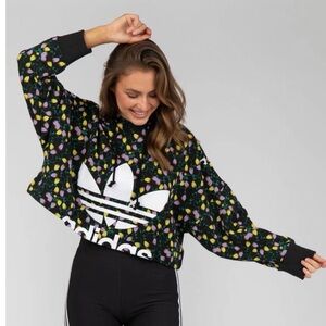 Adidas AOP cropped floral tulip hoodie